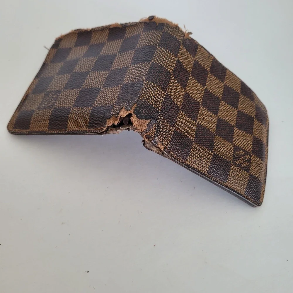 Louis Vuitton Damier Ebene Compact Wallet CA0064 Brown Checkered Bifold Spain